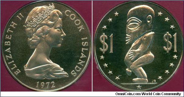 Cook Islands 1 dollar 1972 - Proof issue