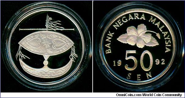 Malaysia 50 sen 1992 - Silver proof