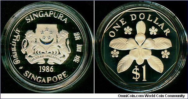 Singapore 1 dollar 1986-SM - Silver proof
