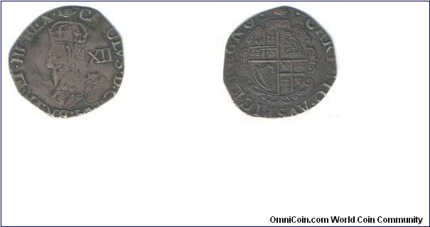 Charles 1 hammered 1/-