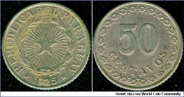 Paraguay 50 centavos 1925