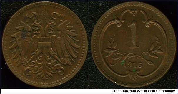 Austria 1 heller 1916