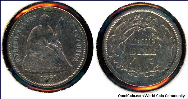 USA 1/2 dime 1861