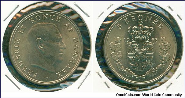 Denmark 5 kroner 1968