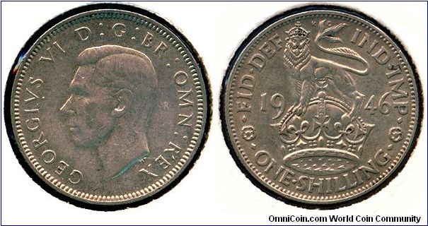 Great Britain 1 shilling 1946 - English crest