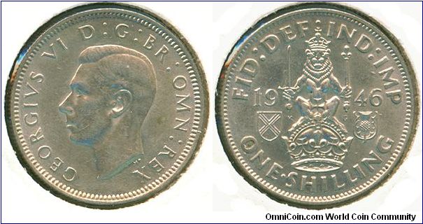 Great Britain 1 shilling 1946 - Scottish crest