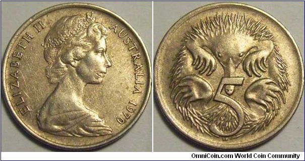 Australia 1970 5 cents.