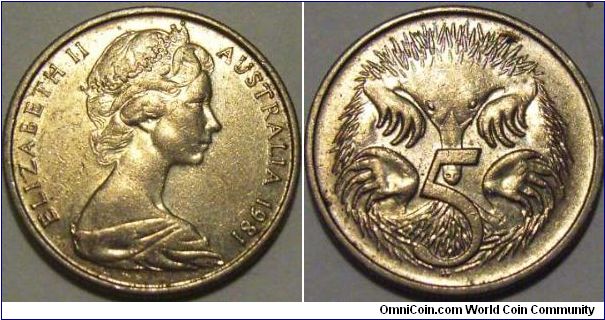Australia 1981 5 cents.