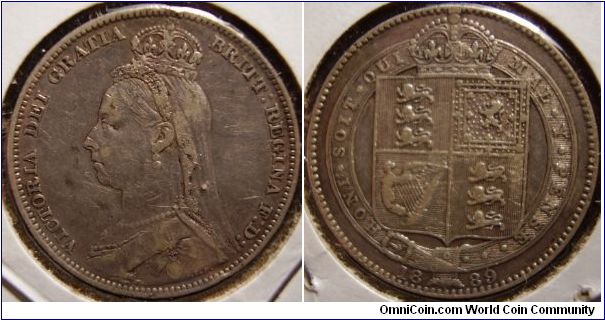 1889 shilling
lg. head
old cleaning