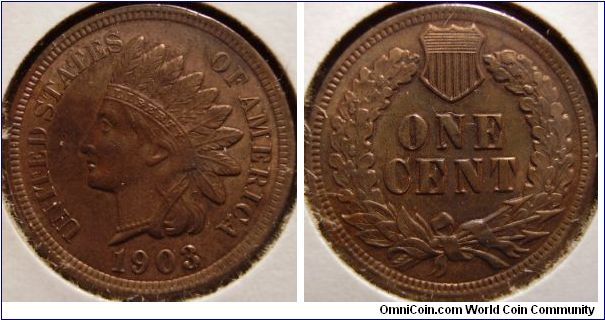 1903 Indian Cent RB