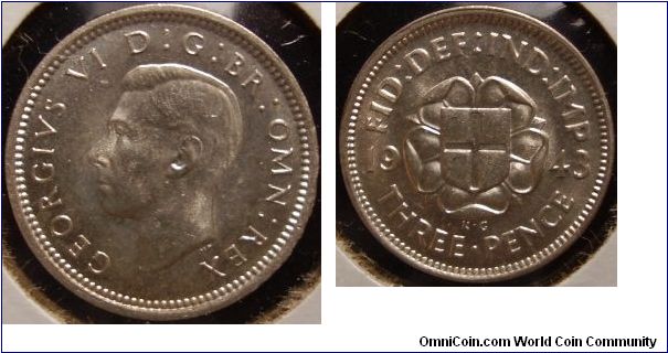 1943 silver threepence