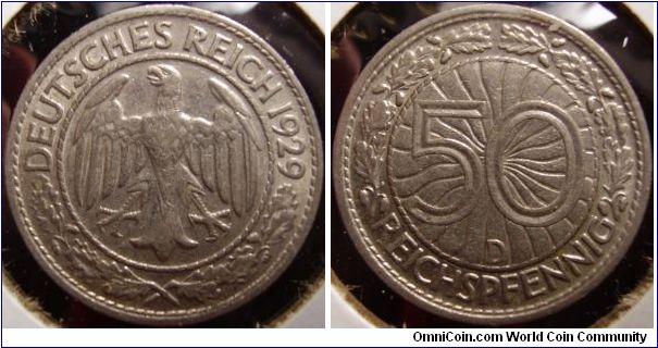 1929D 50 Reichspfennig