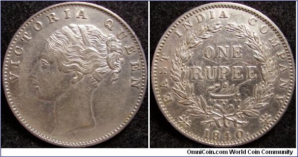 1840 Rupee East India Company 
.917 Silver