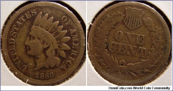 1860 Pointed Bust Cent