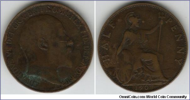 Denomination: Half Penny.

Potrait of King Edwards VII.