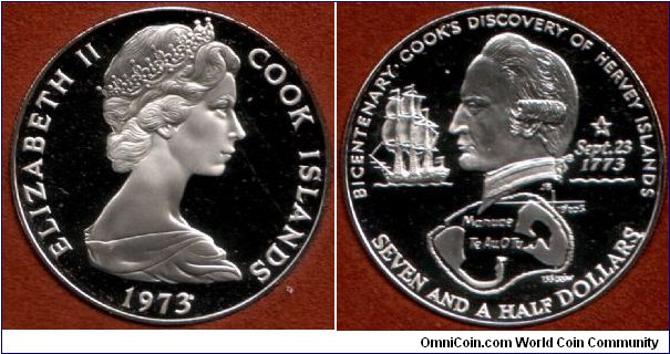 7.5 Dollars silver proof. The obverse is one of the best portraits I have ever seen.