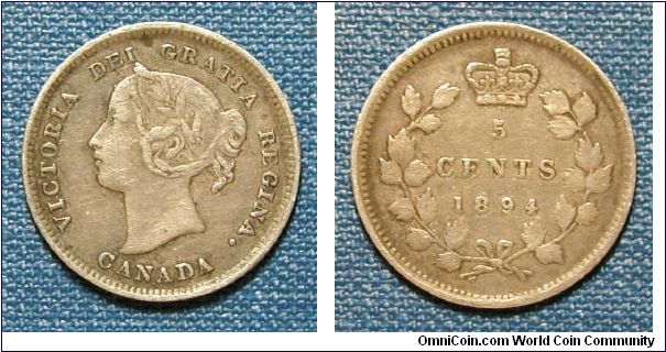 1894 Canada 5 Cents