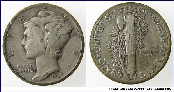 1937-D Winged Liberty Dime