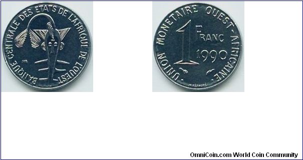 West African States, 1 franc 1990.