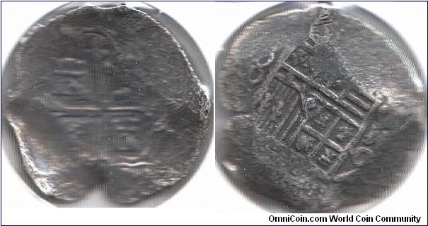Another cob 8 reales of Mexico City, Assayer `D'. Shipwreck coin.