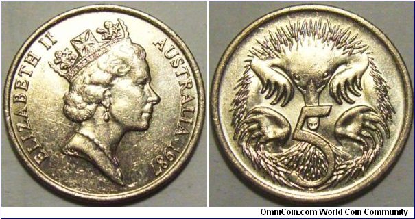 Australia 1987 5 cents.