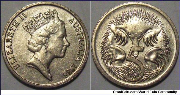 Australia 1988 5 cents.