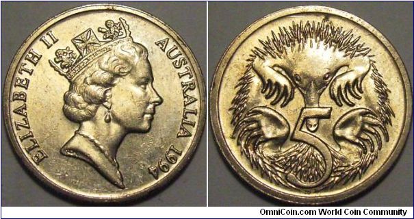Australia 1994 5 cents.