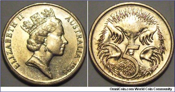 Australia 1996 5 cents.