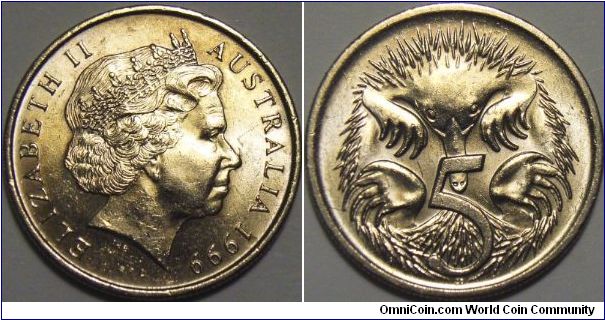 Australia 1999 5 cents.