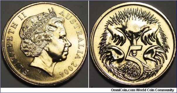 Australia 2004 5 cents.