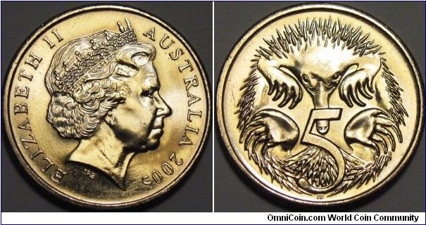 Australia 2005 5 cents.