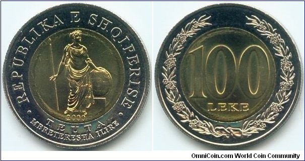 Albania, 100 leke 2000.
Illyrian Queen Teuta.