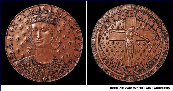 700 Anniversary of the death of St. Louis. Paris Mint, Bronze