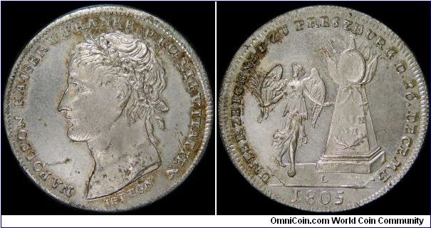 Paix de Presbourg, France / German States.

A stunning silvered tin example. Nope, it's not silver.                                                                                                                                                                                                                                                                                                                                                                                                               
