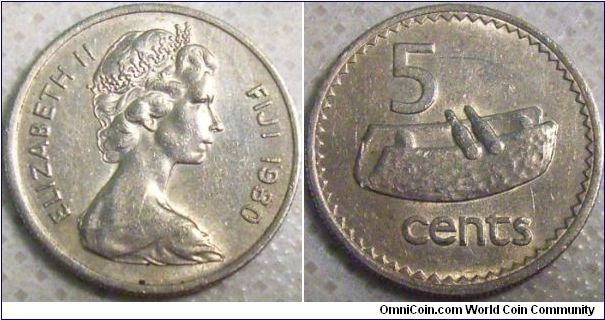 Fuji 1980 5 cents. It somehow ended up in Australia, circulated as a 5 cents.