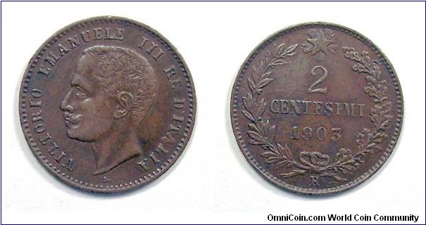 V. EMANUELE III

2 CENT.

Copper