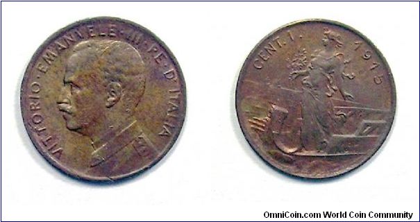 V. EMANUELE III

1 CENT. Italy on prow

Copper