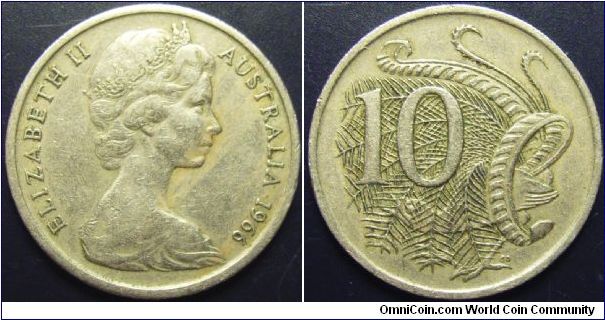 Australia 1966 10 cents. First year of release.