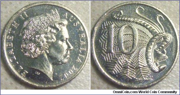 Australia 2002 10 cents.