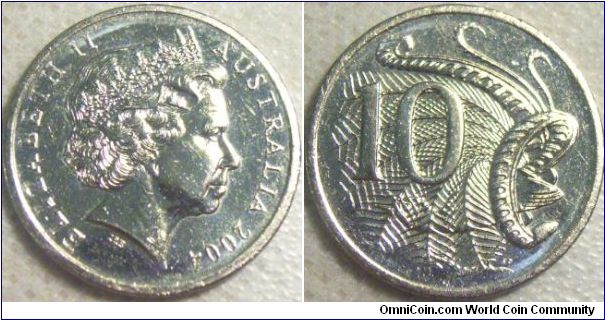Australia 2004 10 cents.