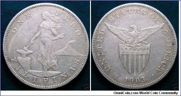 1903S One Peso, Minted in San Francisco, CA