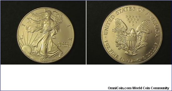 USA 1oz Silver Dollar. This was a colorized coin. Color has been removed without any damage to the coin