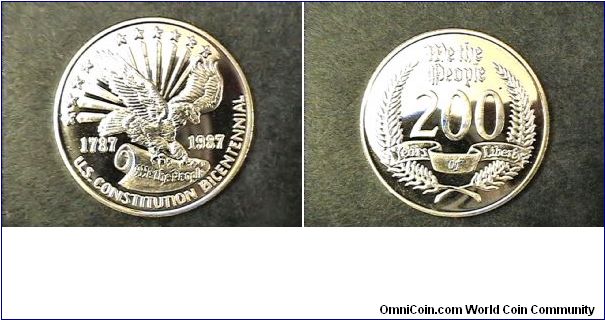 US Constititution Bicentennial, We The People, Silver medal