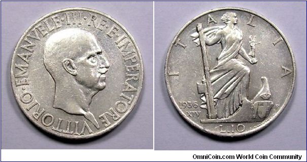 Kingdom of Italy
V. Emanuele III

Lire 10 Empire

Silver