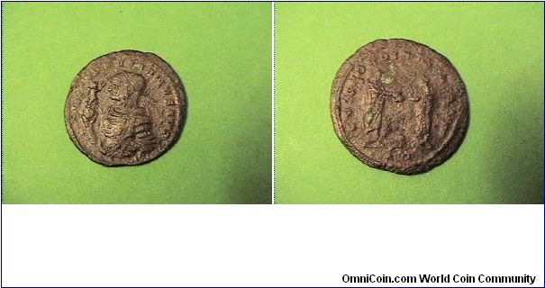 Aurelian 270-275AD
Obv:IMP AVRELIANVS AVG
Rev:CONCORDIA MILITVM
AE/25mm 3.1 grams
This is a rare coin with this design.
