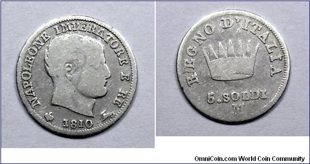 Napoleonic Kingdom of Italy.

5 Soldi

Milan mint

Silver