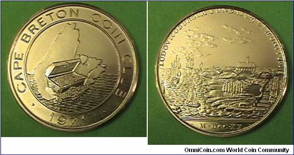 Canada, Cape Breton Coin Club.
Nickle? 38mm 24.2 grams