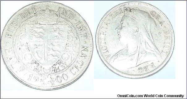 1/2 Crown. Q Victoria. Silver coin