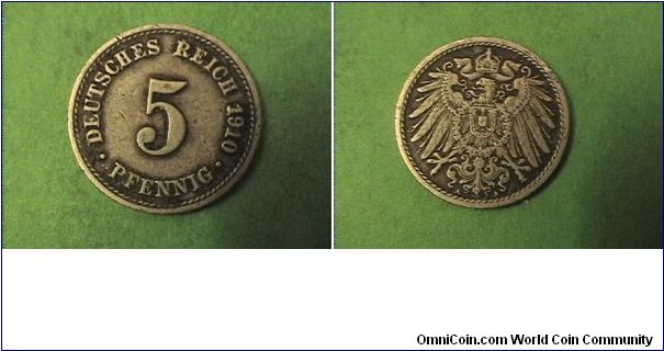 German Empire 1910-A 5 PFENNIG
copper-nickel