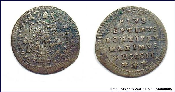 Papal States
Pius VII
1 Quattrino

Copper